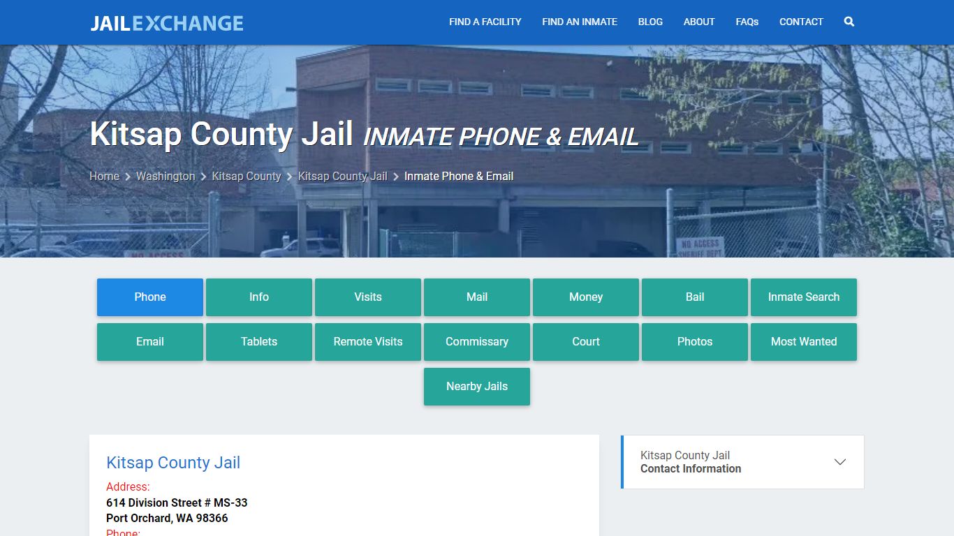 Inmate Phone - Kitsap County Jail, WA - Jail Exchange